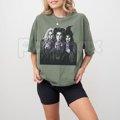 Comfort Colors® Sanderson Sisters Witches Brew Energy Drink T-Shirt – Retro Halloween Graphic Tee, Spooky Cult Classic Unisex Top & Gift-Pasimax