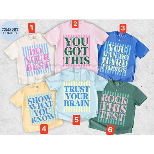 Comfort Colors® School Test Day T-Shirt – Motivational Student Graphic Tee, Encouraging Quote Shirt, Aesthetic Positive Mindset Classroom Outfit-Pasimax