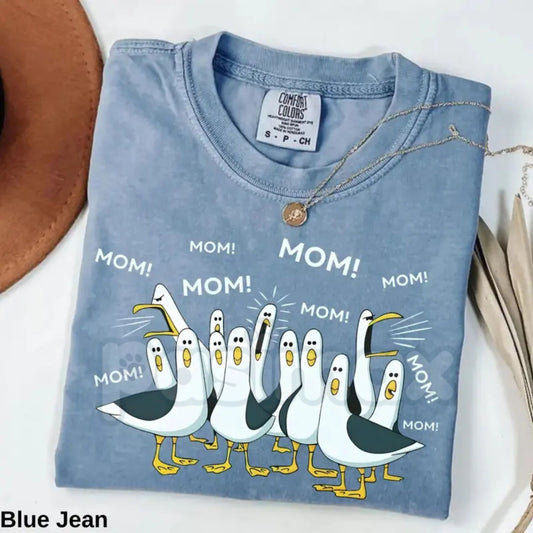 Comfort Colors® "Seagull Mom" T-Shirt – Funny Mom Mom Mom Graphic Tee, Sarcastic Mother's Day Gift, Aesthetic Chaotic Motherhood Shirt-Pasimax