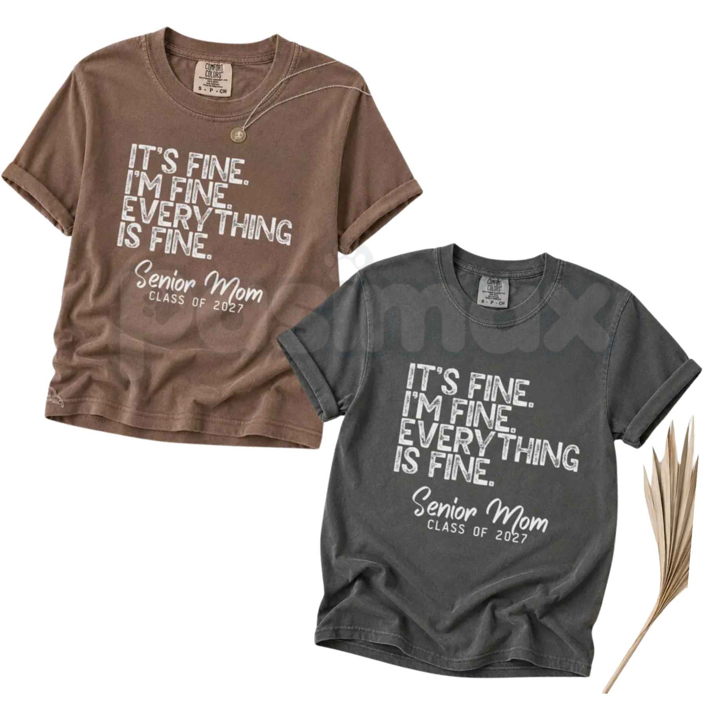 Comfort Colors® "Senior Mom" Class of 2027 T-Shirt – Retro 90s Aesthetic Graduation Graphic Tee, Vintage Proud Mom School Spirit Unisex Top-Pasimax