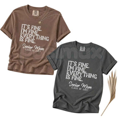 Comfort Colors® "Senior Mom" Class of 2027 T-Shirt – Retro 90s Aesthetic Graduation Graphic Tee, Vintage Proud Mom School Spirit Unisex Top-Pasimax