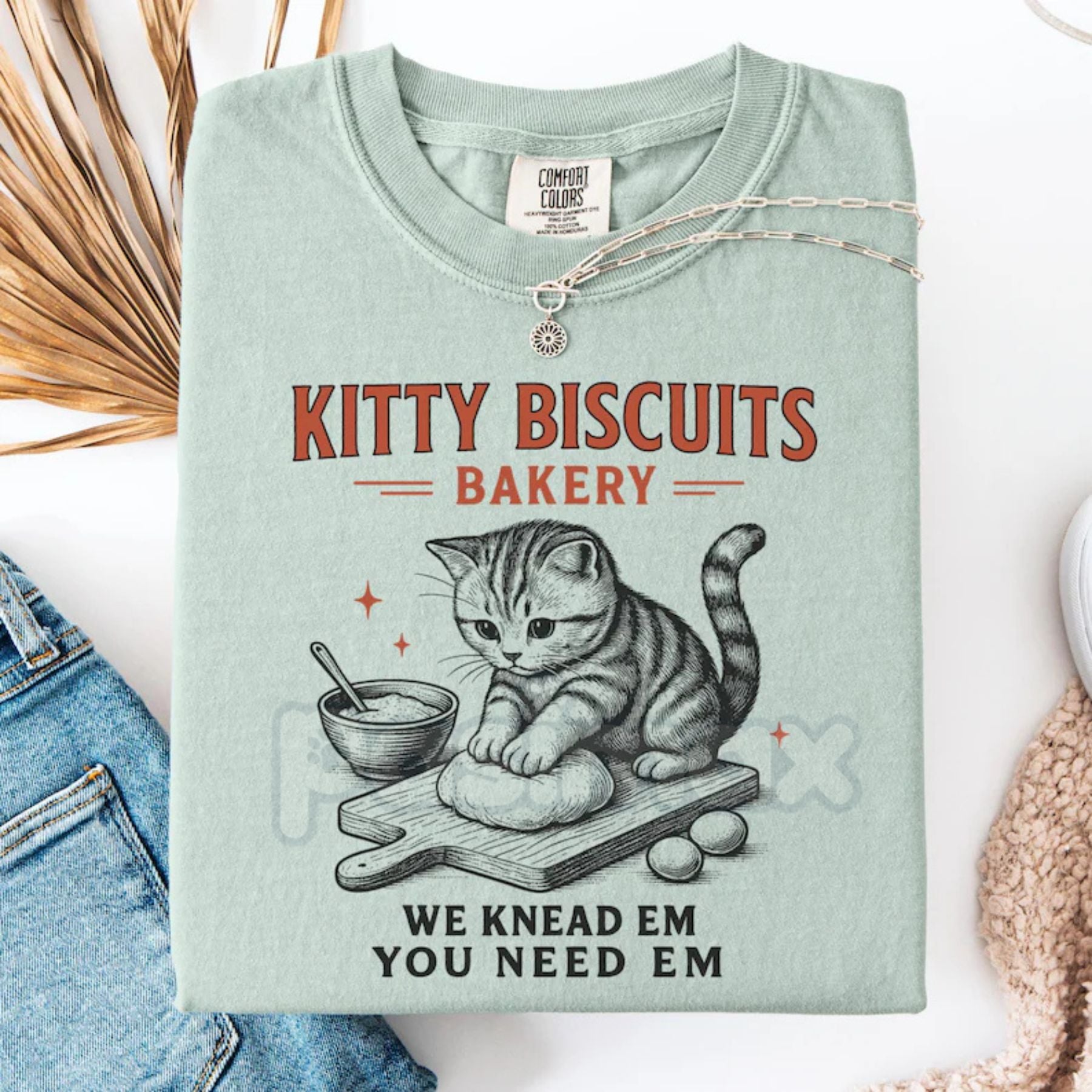 Comfort Colors® 'Sourdough Cat' Funny Meme T-Shirt – Cat Shirt, Retro Feline Humor Tee, Cozy Bread Lover Gift-Pasimax
