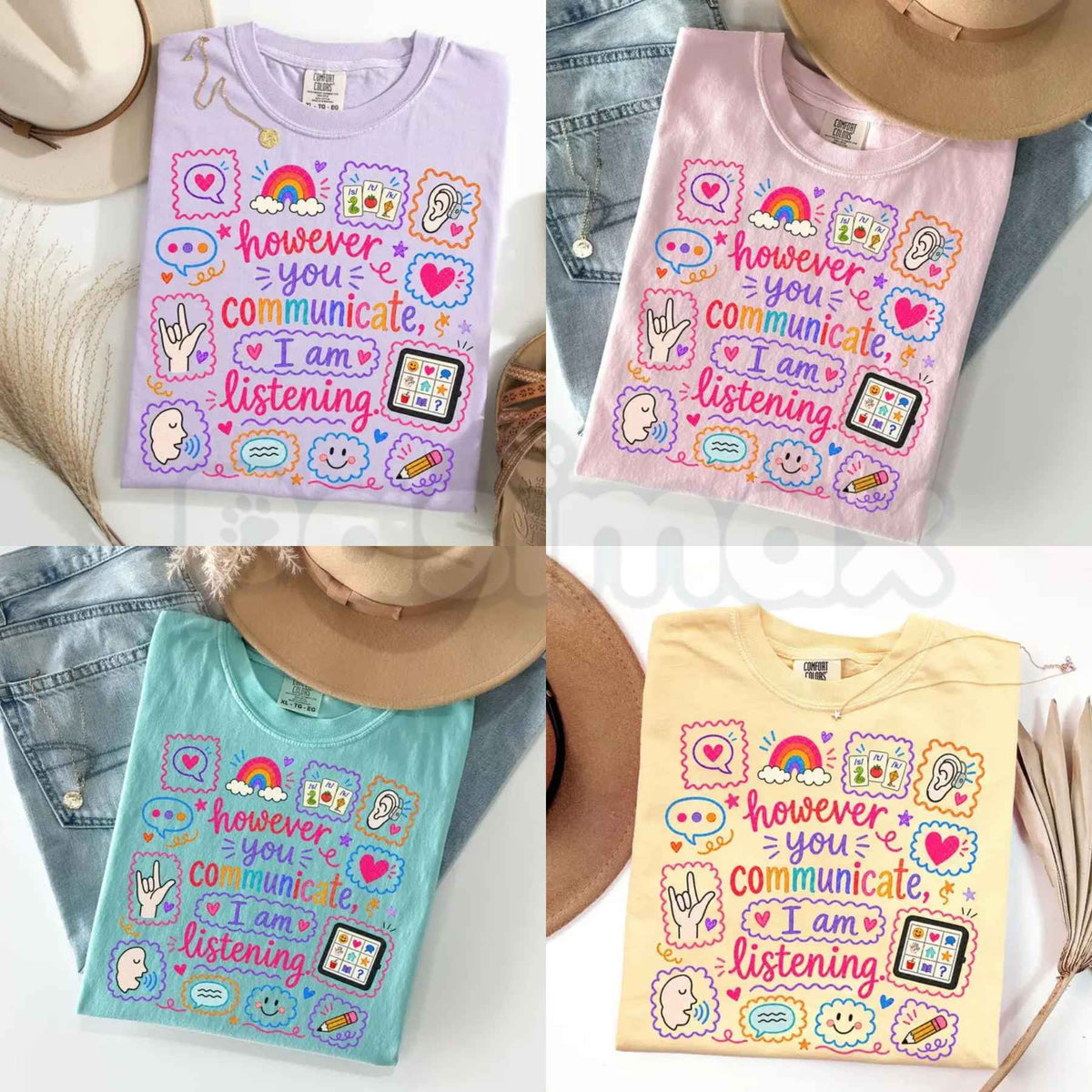 Comfort Colors® Speech Therapy T-Shirt – "However You Communicate I Am Listening" SLP Graphic Tee, Gift for SLPA & Speech Language Pathologist Unisex Top-Pasimax