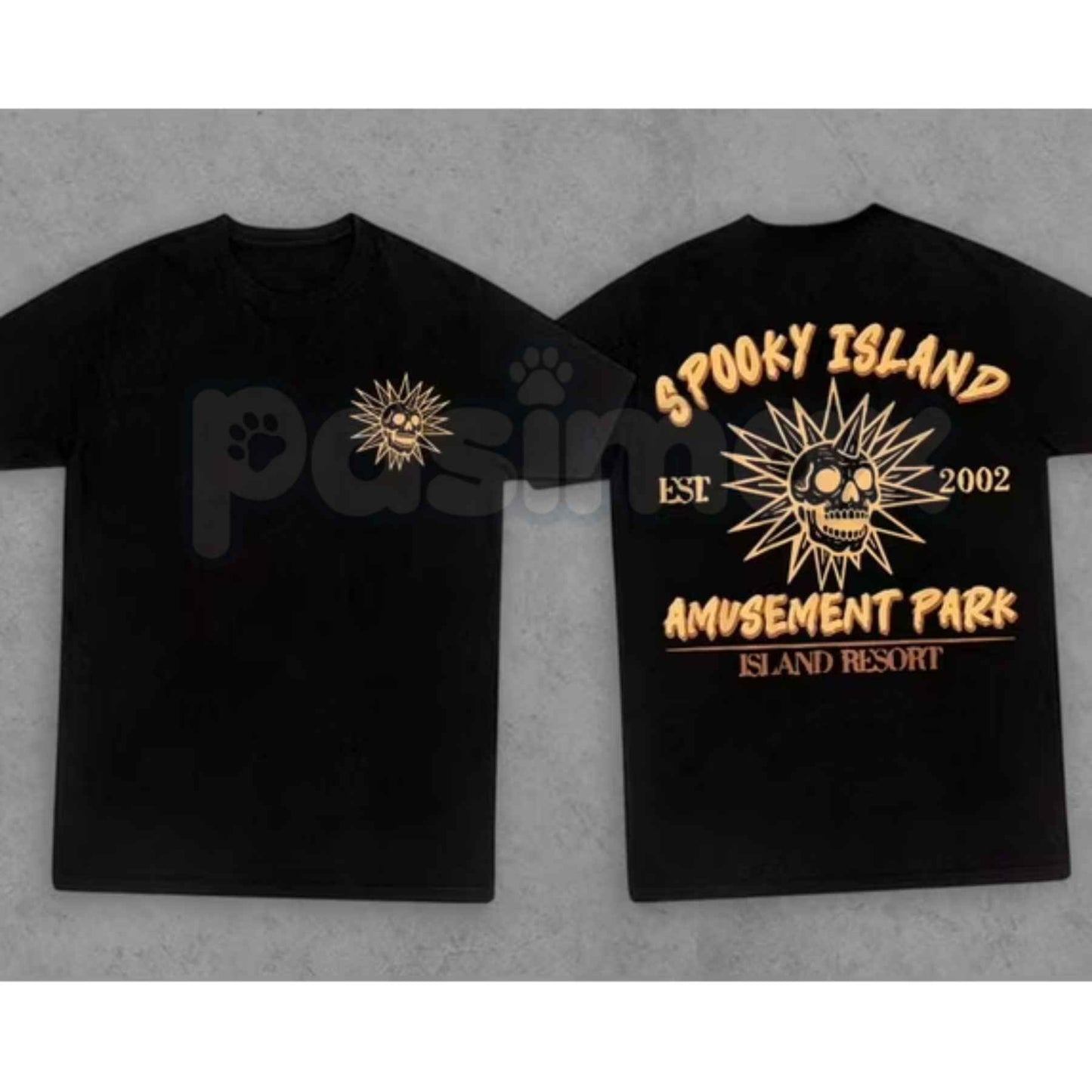 Comfort Colors® "Spooky Island" T-Shirt – Retro Halloween Nostalgia Graphic Tee, Y2K Horror Movie Aesthetic Unisex Top-Pasimax