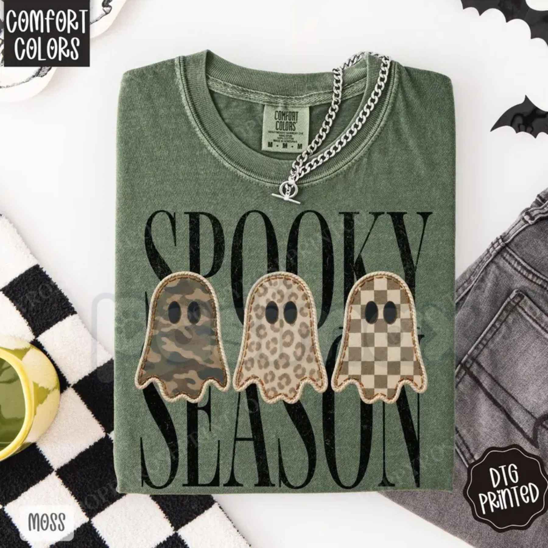 Comfort Colors® Spooky Season T-Shirt – Trendy Halloween Women's Graphic Tee, Vintage Autumn Spooky Aesthetic Unisex Top-Pasimax