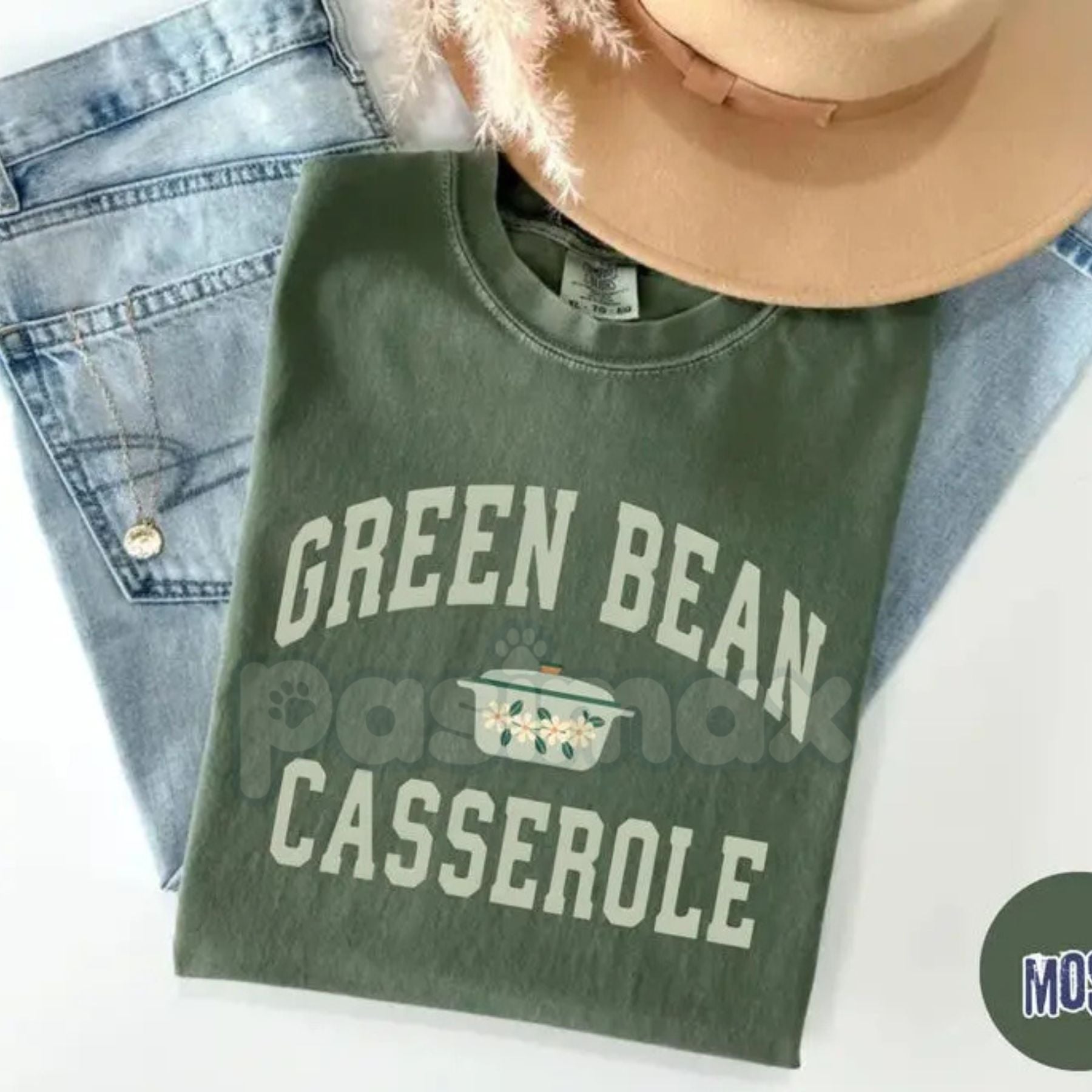 Comfort Colors® 'Team Green Bean Casserole' T-Shirt – Funny Thanksgiving Side Dish Tee, Cozy Foodie Fan Apparel-Pasimax