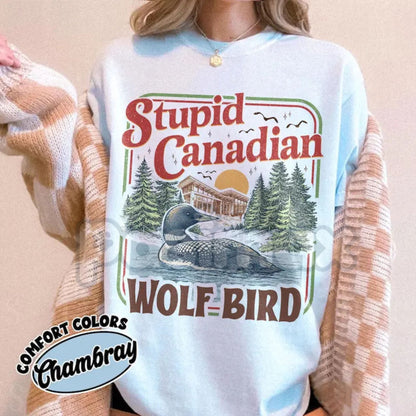 Comfort Colors® Team Hollanov Hockey Romance T-Shirt – Retro "Stupid Canadian Wolf Bird" Tee, Heated Rivalry Fan Merch, Vintage Sporty Book Lover Gift-Pasimax
