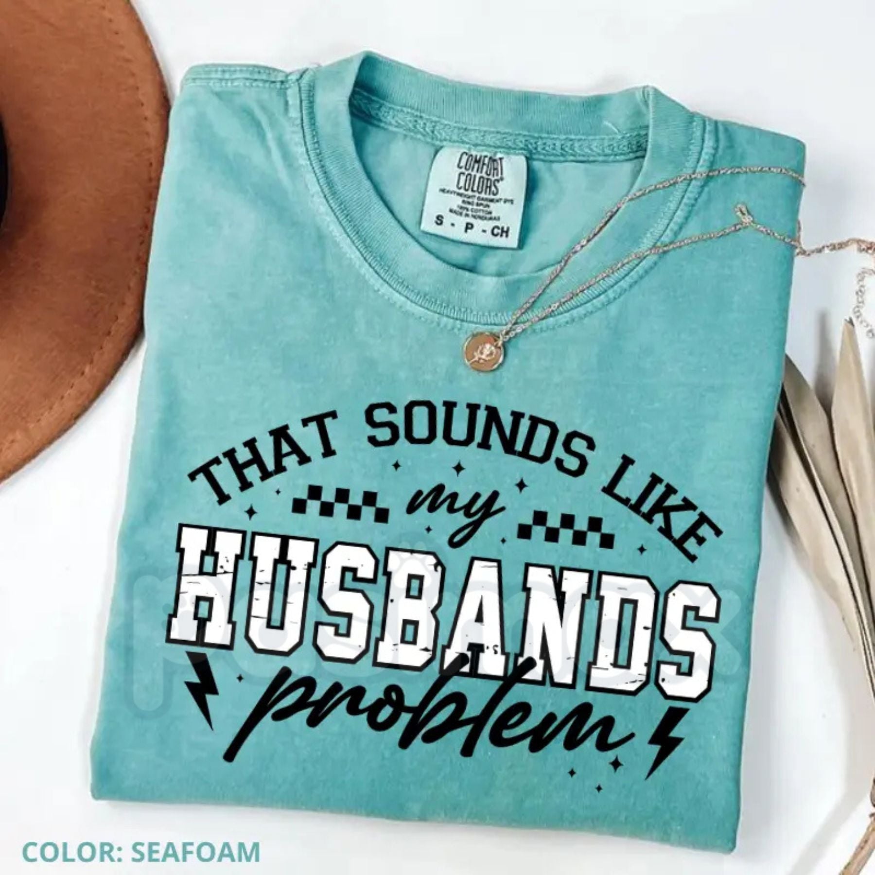 Comfort Colors® "Technically His Problem" T-Shirt – Funny Sarcastic Wife Tee, Retro Minimalist Marriage Shirt, Snarky Wifey Aesthetic Top, Edgy Couple’s Humor-Pasimax