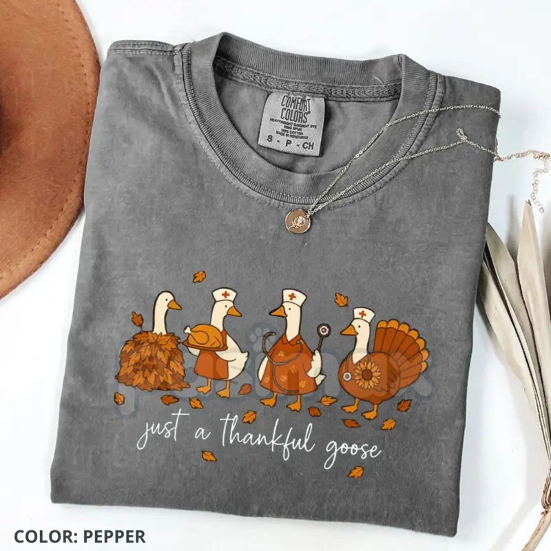 Comfort Colors® 'Thanksgiving Nurse - Goose Is Loose' T-Shirt – Funny Holiday RN Apparel, Whimsical Comfort Tee-Pasimax