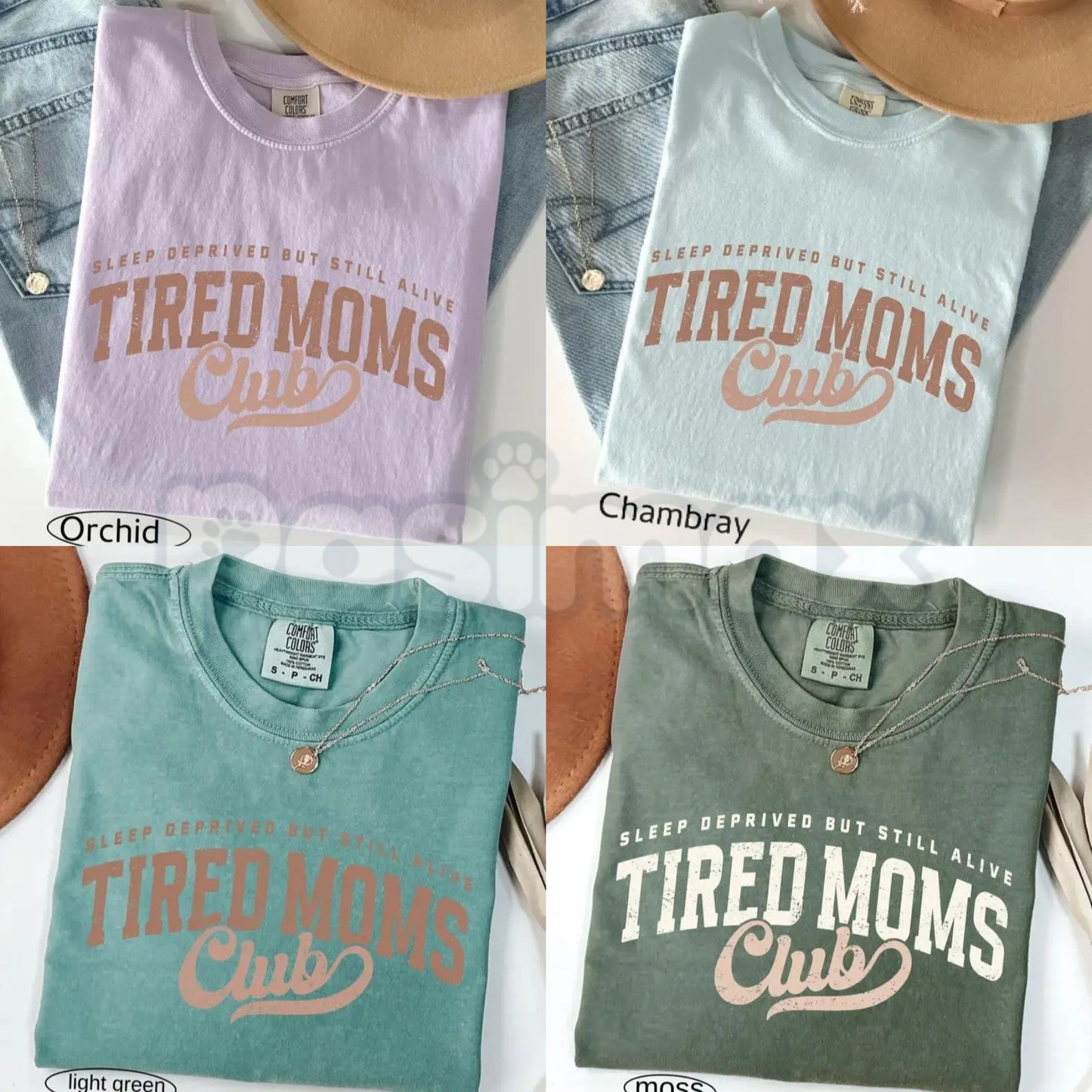Comfort Colors® Tired Moms Club T-Shirt – Funny Mom Life Graphic Tee, Aesthetic Mother’s Day Gift, Trendy First Time Mom Appreciation Shirt-Pasimax