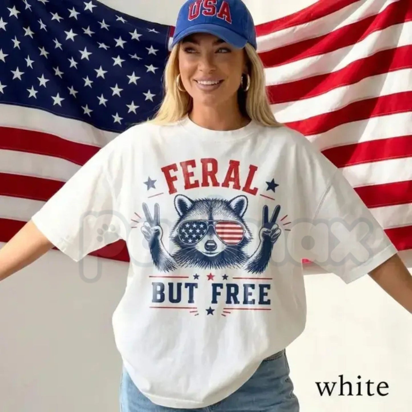 Comfort Colors® USA 250th Birthday Patriotic Freedom Raccoon T-Shirt – Vintage Independence Day Tee, Aesthetic Retro 1776 Semiquincentennial Graphic Top-Pasimax