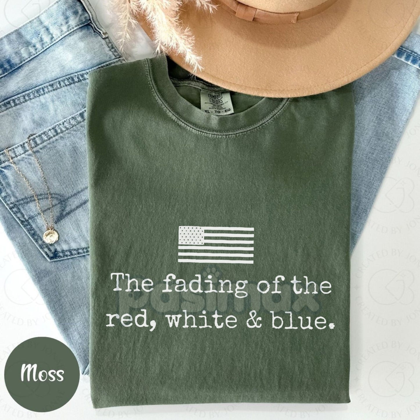 Comfort Colors® Unisex Streetwear Tee – Fading American Flag Graphic Shirt, Casual Vintage Red White Blue Style-Pasimax