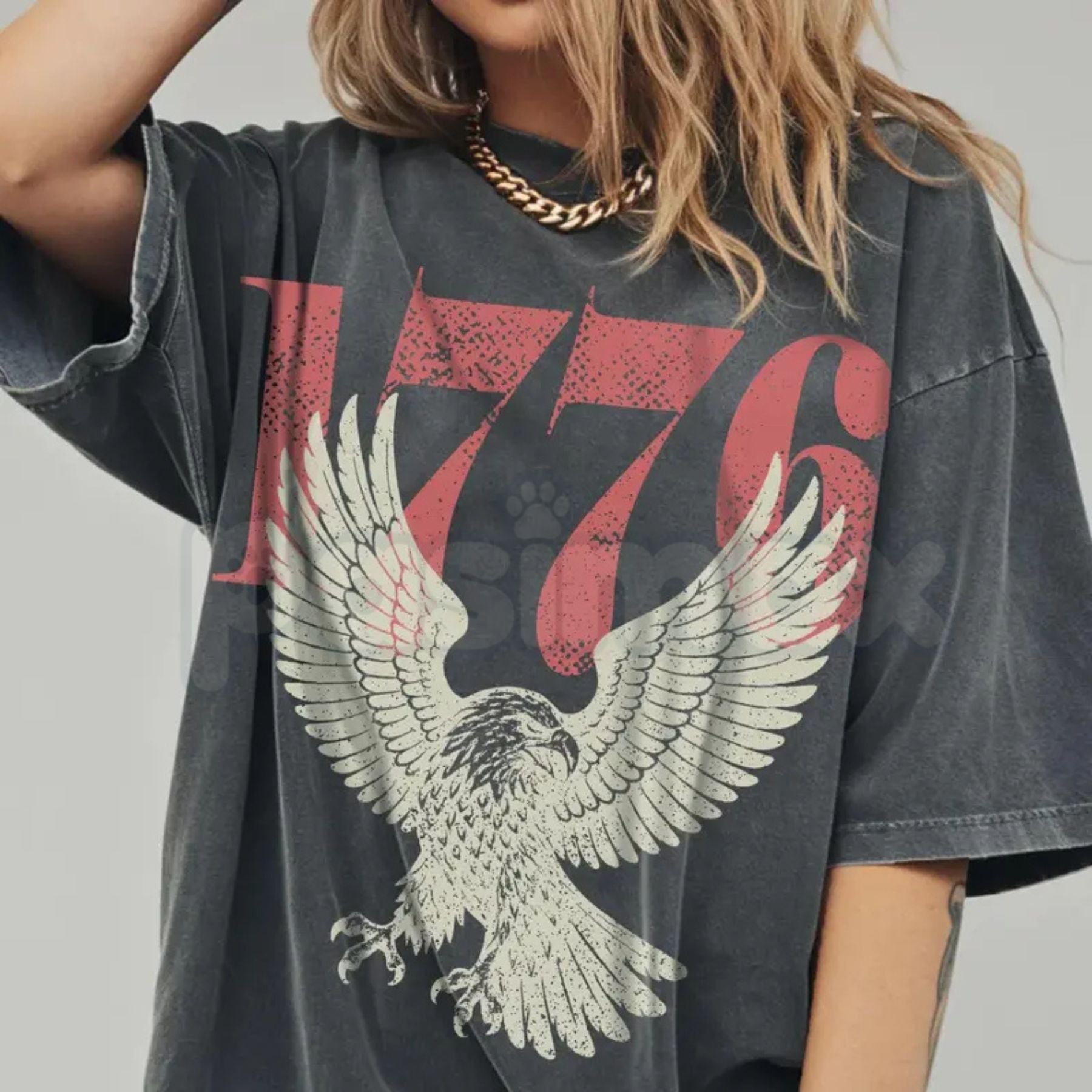 Comfort Colors® Vintage 1776 Bald Eagle 250th Anniversary T-Shirt – Retro USA Independence Day Graphic Tee, Aesthetic Patriotic American 4th of July Top-Pasimax