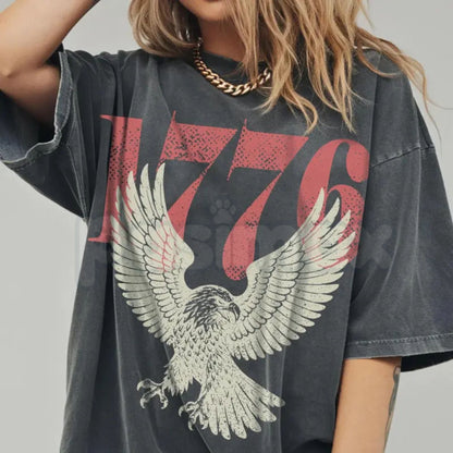 Comfort Colors® Vintage 1776 Bald Eagle 250th Anniversary T-Shirt – Retro USA Independence Day Graphic Tee, Aesthetic Patriotic American 4th of July Top-Pasimax