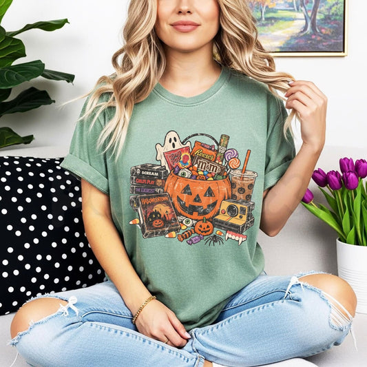 Comfort Colors® Vintage 90s Halloween T-Shirt – Retro Trick Or Treat Nostalgia Graphic Tee, Classic Spooky Season Unisex Top & Gift-Pasimax