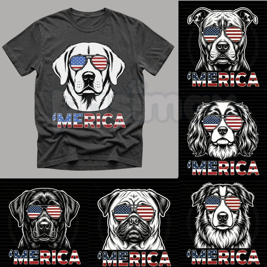 Comfort Colors® Vintage Dog 4th of July T-Shirt – Retro Patriotic Puppy Graphic Tee, Aesthetic Red White and Blue Dog Mom Dad Independence Day Top-Pasimax