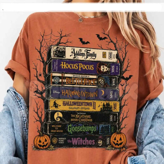 Comfort Colors® Vintage Halloween Movie T-Shirt – Retro Spooky Season Graphic Tee, 90s Horror Aesthetic Film Buff Unisex Top-Pasimax