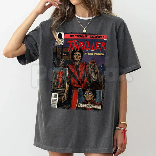 Comfort Colors® Vintage Michael Jackson Comic T-Shirt – Retro King of Pop Thriller Shirt, 80s Pop Culture Graphic Tee, Iconic Music Fan Gift-Pasimax