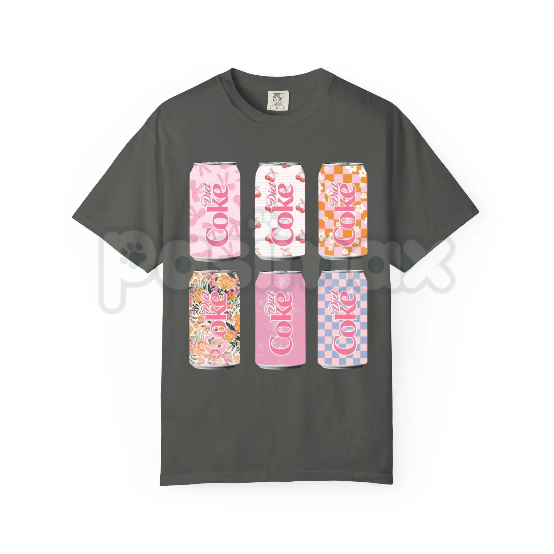 Comfort Colors® Vintage Multi Soda Cans Graphic Tee – Retro Pop Can Aesthetic Shirt, Colorful 90s Streetwear Top, Relaxed Fit Soda Lover Gift-Pasimax