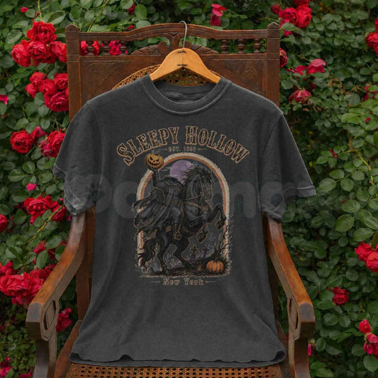 Comfort Colors® Vintage Sleepy Hollow 90s T-Shirt – Retro Headless Horseman Graphic Tee, Hudson Valley New York Unisex Top-Pasimax