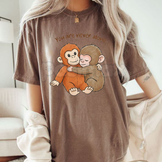 Comfort Colors® Viral Punch Monkey T-Shirt – Cute Baby Monkey Hugging Plush Toy Graphic Tee, Trending Meme Animal Shirt, Wholesome Aesthetic Monkey Top-Pasimax