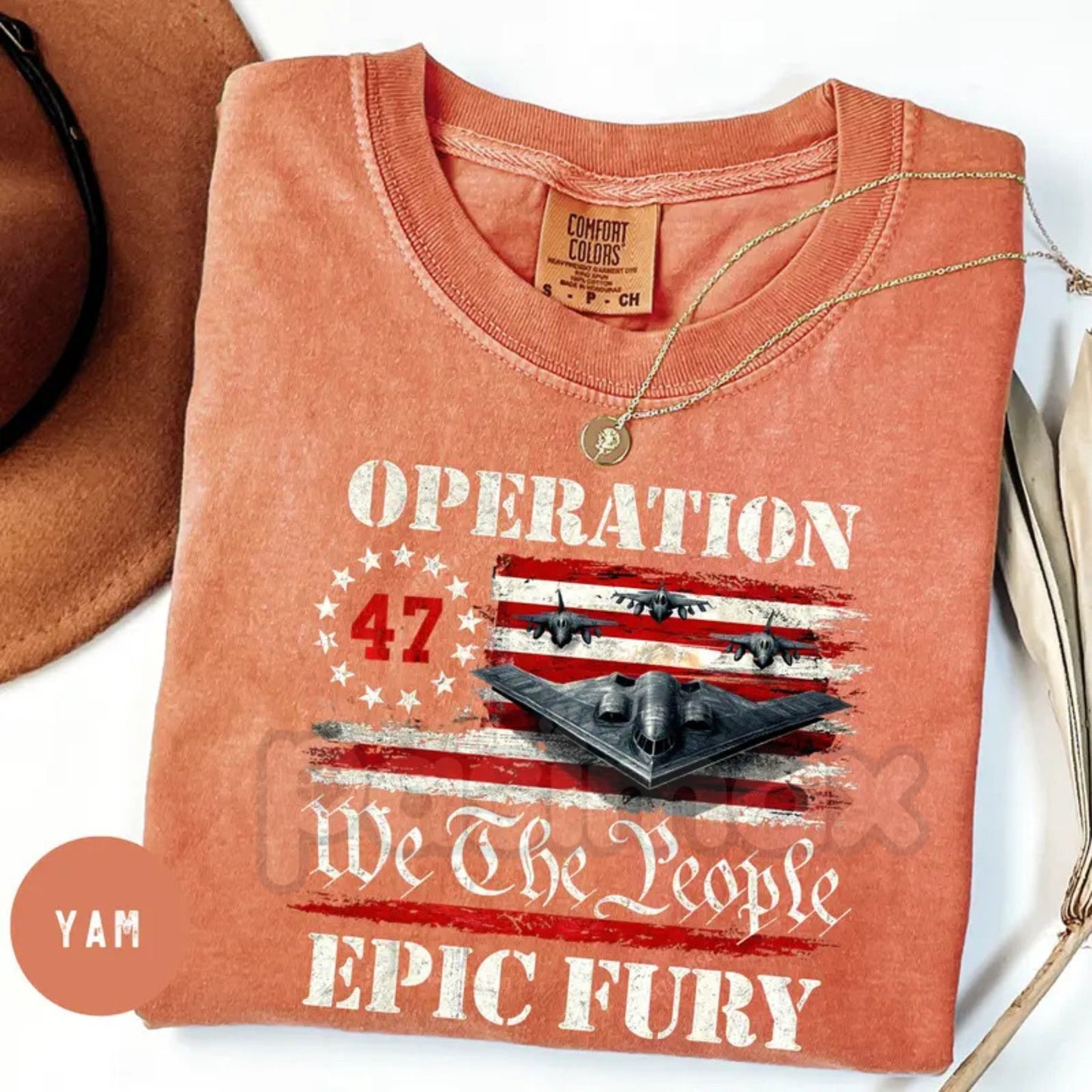 Comfort Colors® We The People Operation Epic Fury T-Shirt – B-2 Stealth Bomber Military Graphic Tee, Tactical Aviation Shirt, Patriotic Air Force Streetwear-Pasimax