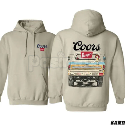 Coors Banquet Retro Truck Hoodie – Vintage Beer Brand Pullover, Classic Truck Graphic, Unisex Fan Apparel-Pasimax