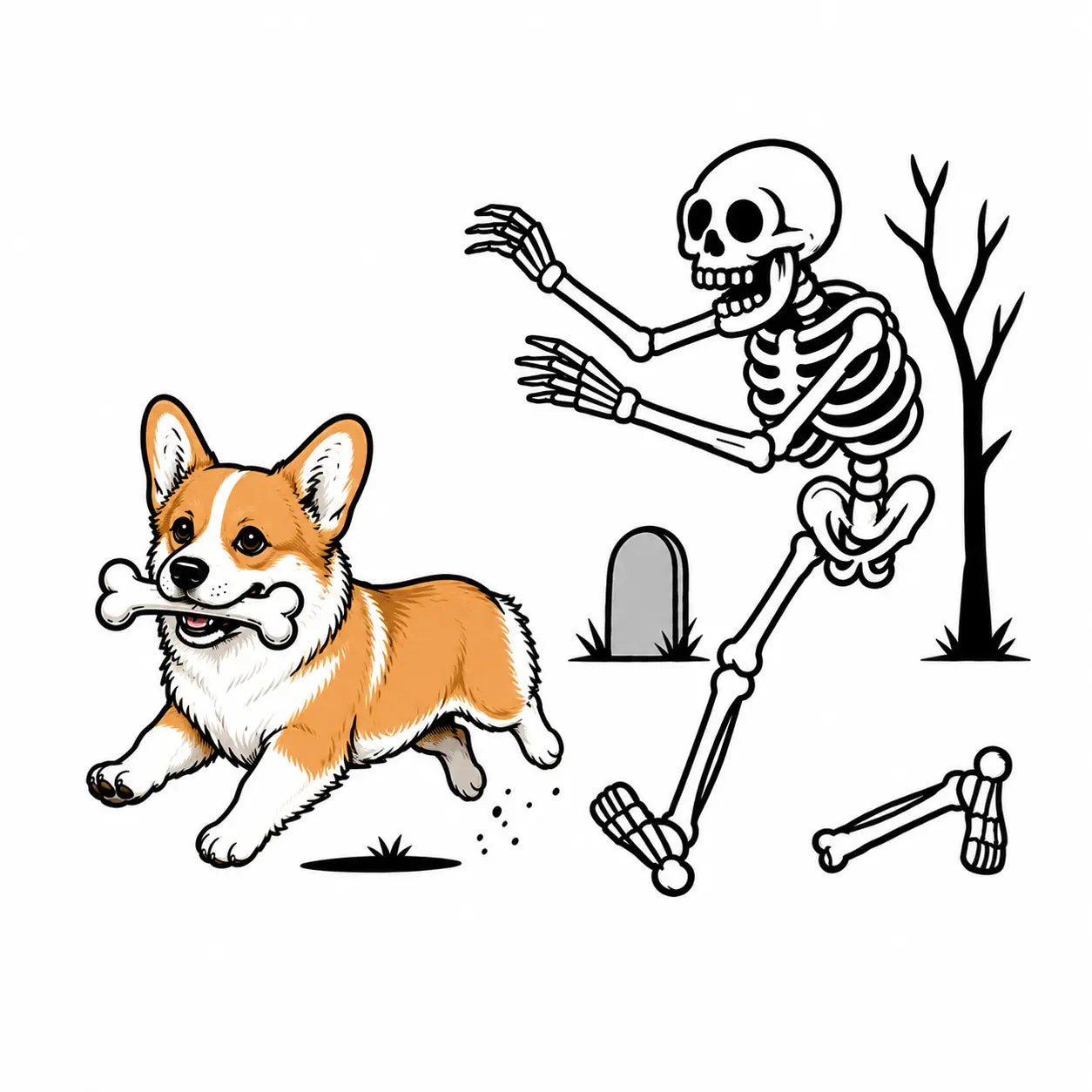 Comfort Colors® Dog Breeds Halloween Skeleton T-Shirt – Funny Spooky Season Pet Lover Graphic Tee, Retro Aesthetic Dog Costume Unisex Top