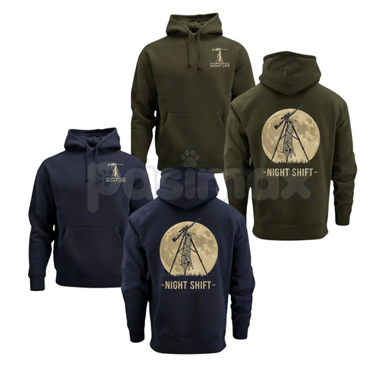 Coyote Night Life Hunting Hoodie – Thermal Predator Hunter Gear, Rugged Men’s Pullover, Gift for Coyote & Varmint Hunters-Pasimax