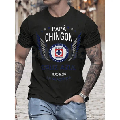Cruz Azul "Papa Chingon" T-Shirt – Liga MX Soccer Dad Graphic Tee-Pasimax