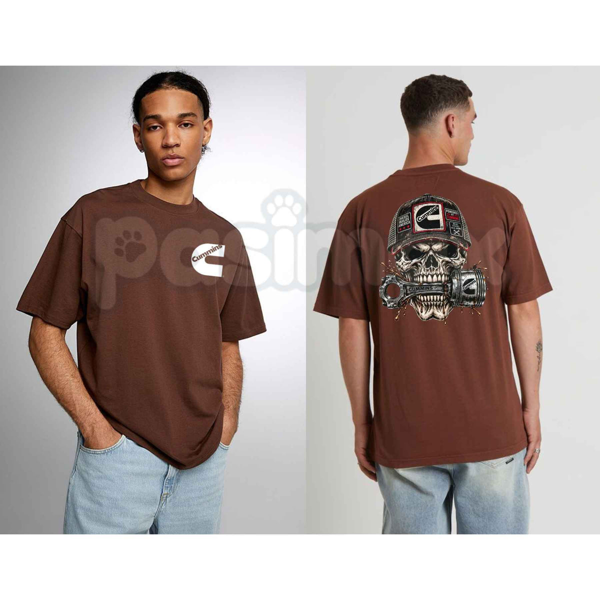 Cummins Diesel Skull T-Shirt – Diesel Builds America Powered By Cummins Unisex Tee-Pasimax