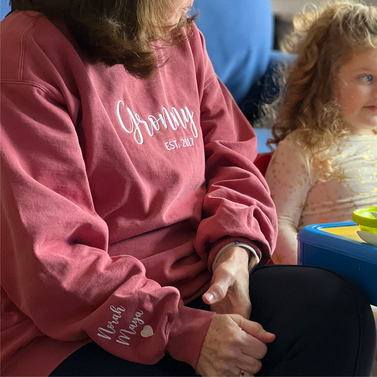 Custom Embroidered Auntie Sweatshirt with Heart, Unique Gift for Aunt