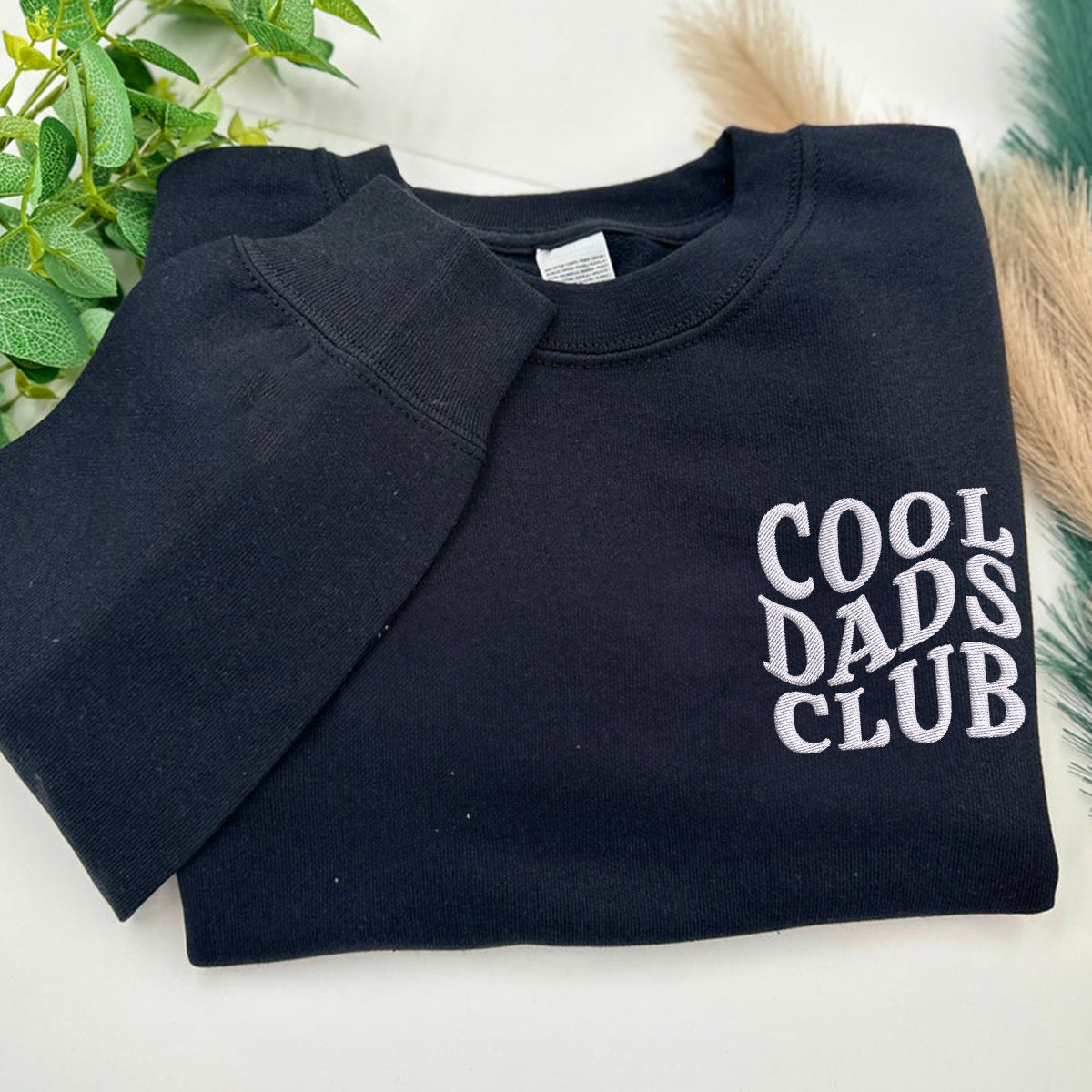 Custom Embroidered Cool Dads Club Sweatshirt Hoodie with Kid Names on Sleeve