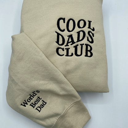 Custom Embroidered Cool Dads Club Sweatshirt Hoodie with Kid Names on Sleeve