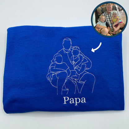 Custom Embroidered Father and Son Sweatshirt Hoodie from Your Photo