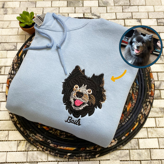 Custom Embroidered Full-Color Dog Mom Sweatshirt Hoodie from Your Photo with Names