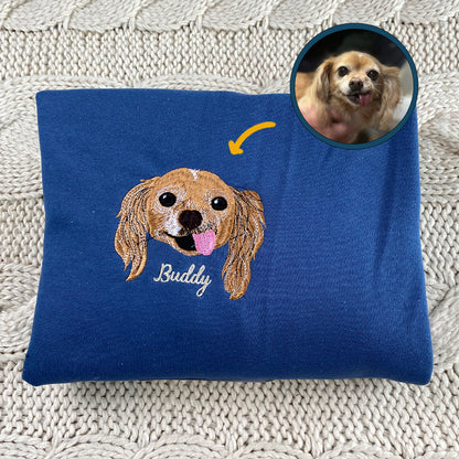 Custom Embroidered Full-Color Dog Mom Sweatshirt Hoodie from Your Photo with Names