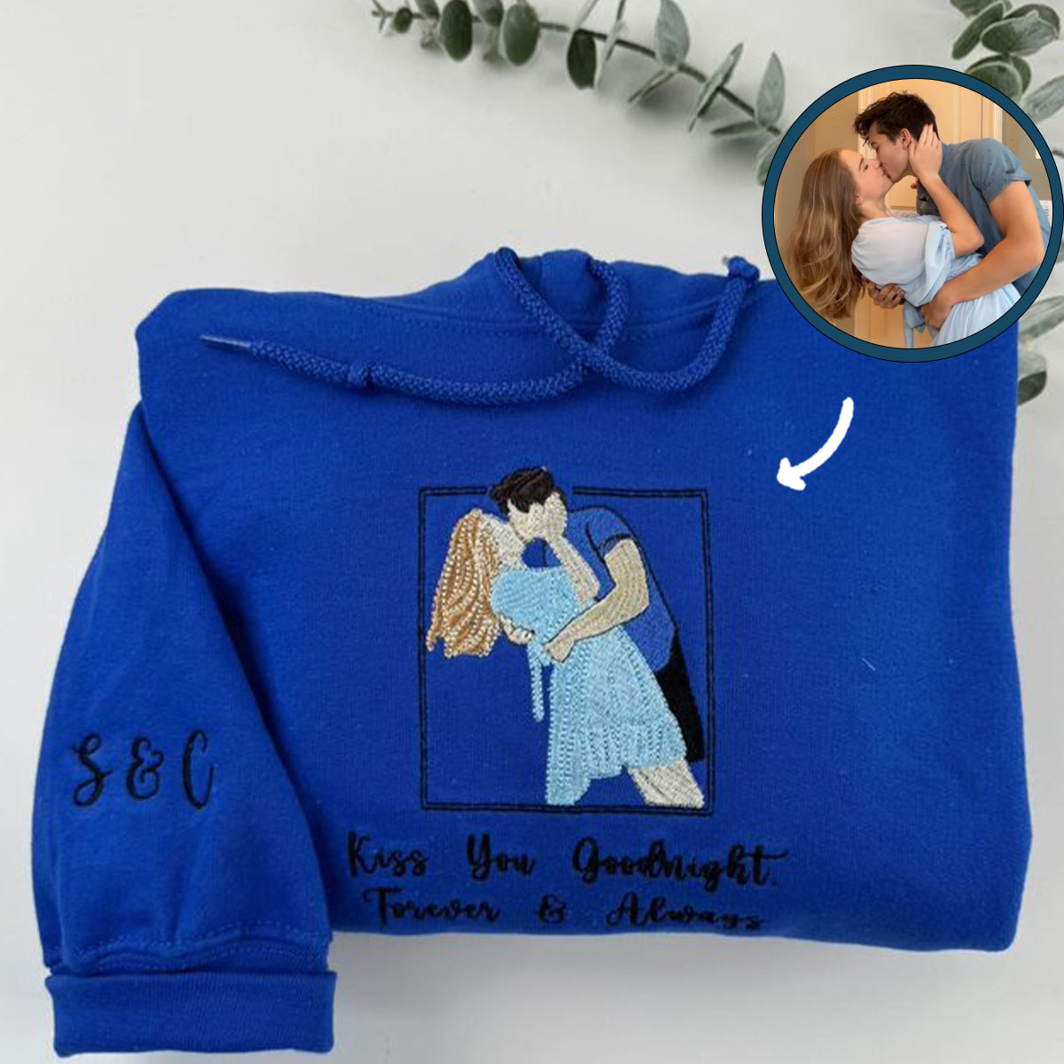 Custom Embroidered Sweatshirt Hoodie with Personalized Photo and Text – Unique Gift for All Occasions
