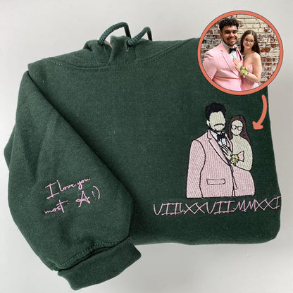 Custom Embroidered Sweatshirt Hoodie with Personalized Photo and Text – Unique Gift for All Occasions