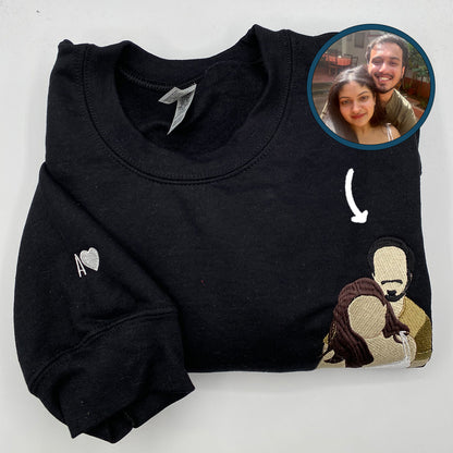 Custom Embroidered Sweatshirt Hoodie with Personalized Photo and Text – Unique Gift for All Occasions