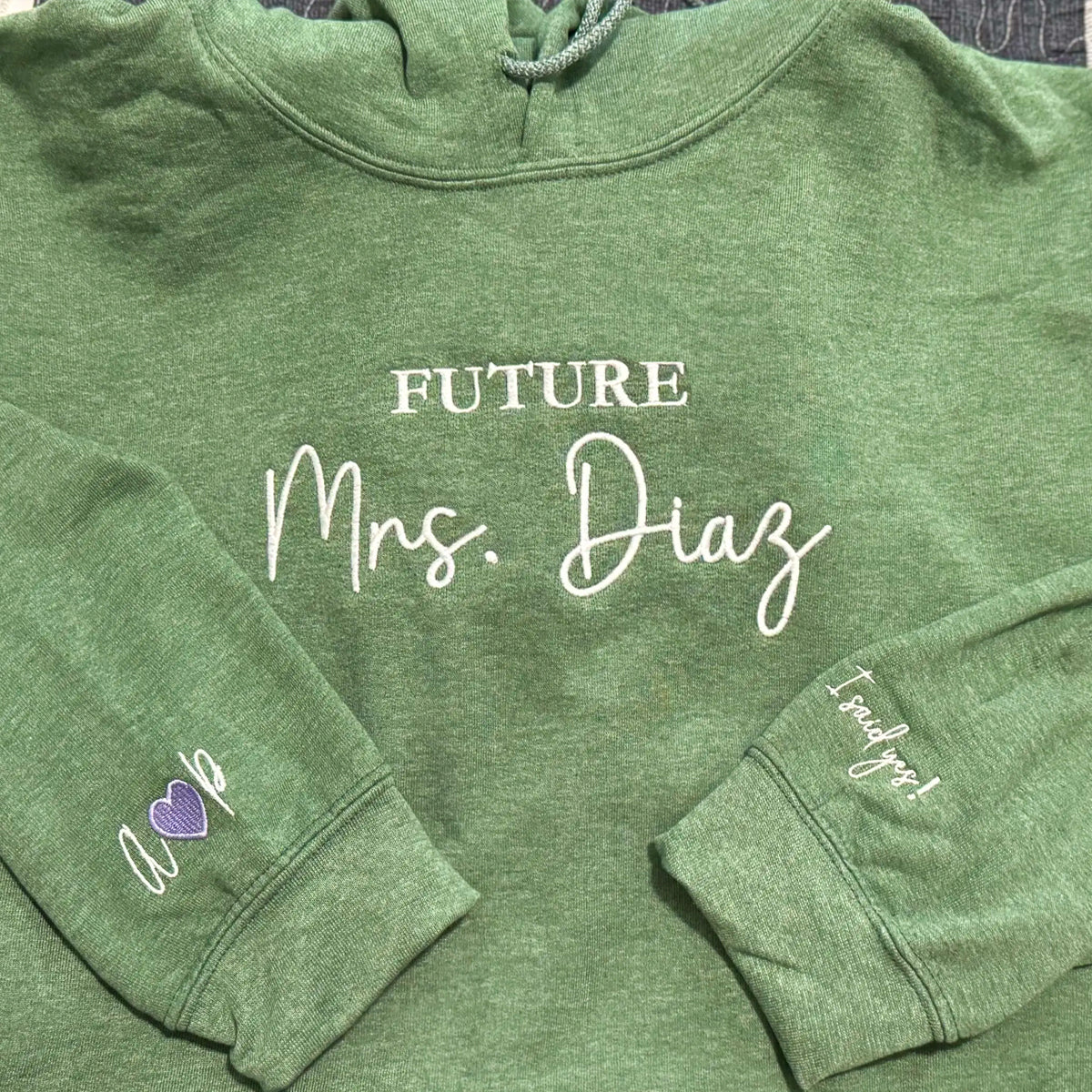 Custom Embroidered Future Mrs Sweatshirt Hoodie, Engagement Gifts for Bride