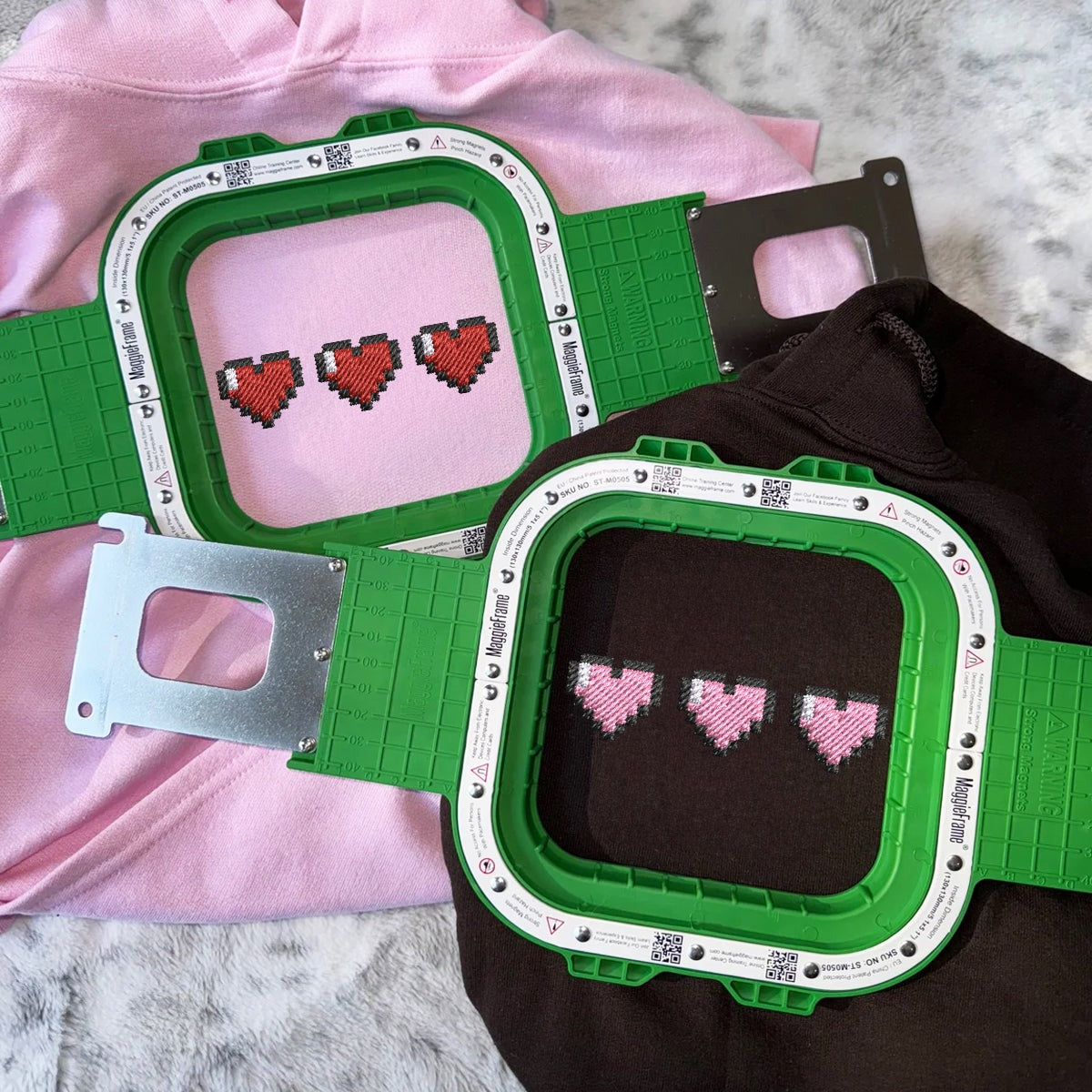 Custom Embroidered Gamer Pixel Hearts with Initial on Sleeve, Cute Gift for Couple