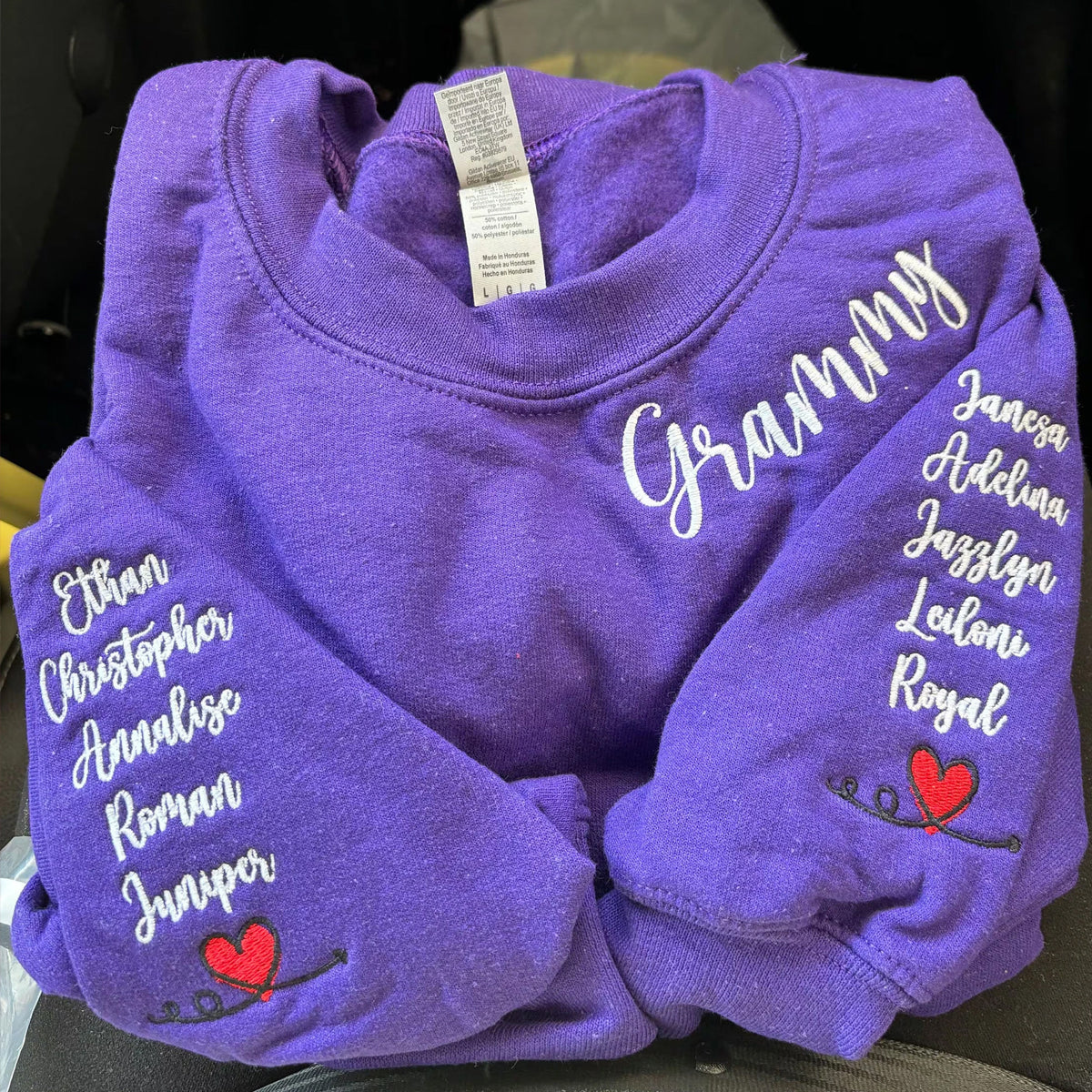 Custom Embroidered Gigi Sweatshirt Hoodie With Grandkids Names Crewneck, Perfect Gift for Grandmother