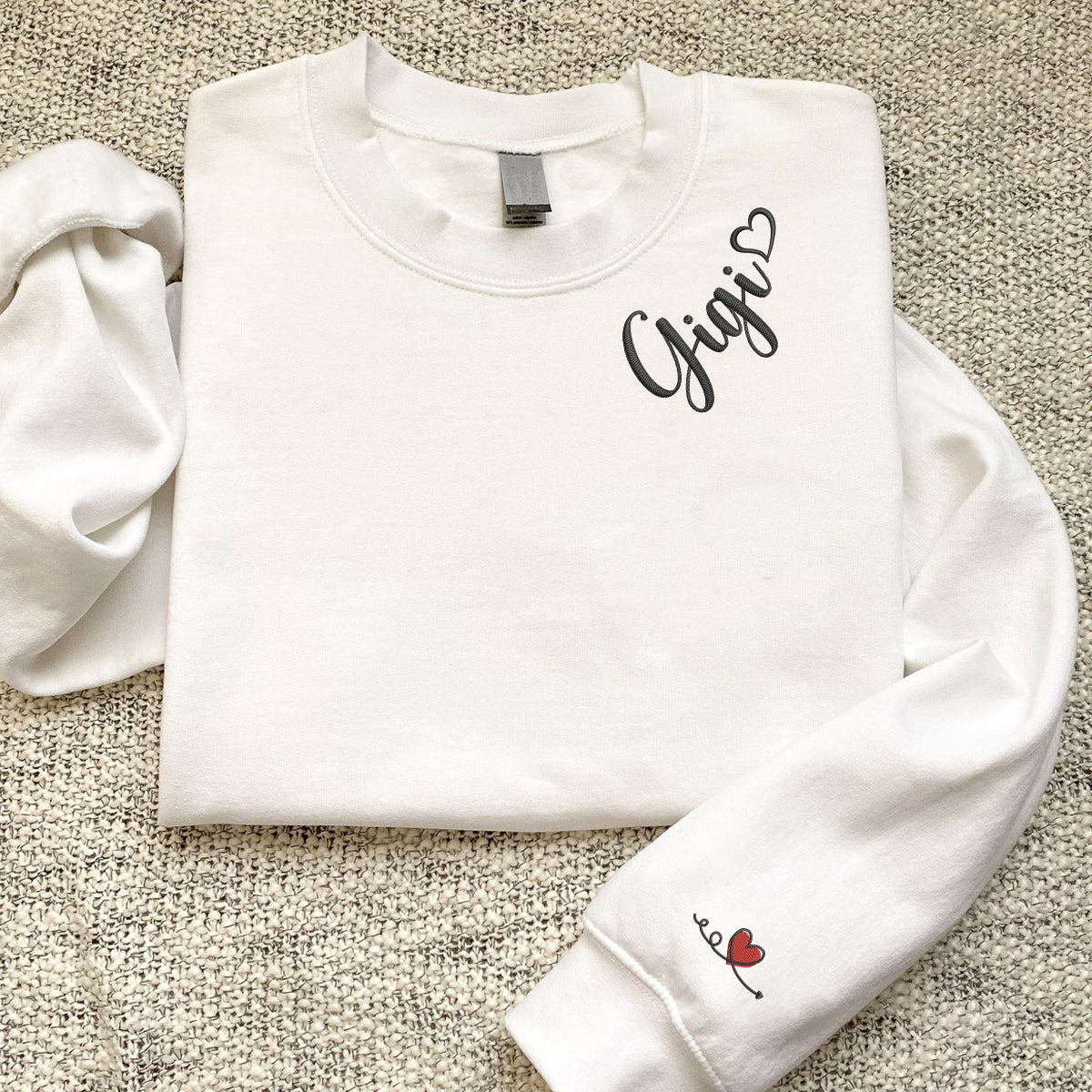 Custom Embroidered Gigi Sweatshirt Hoodie With Grandkids Names Crewneck, Perfect Gift for Grandmother