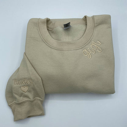 Custom Embroidered Gigi Sweatshirt Hoodie With Grandkids Names Crewneck, Perfect Gift for Grandmother