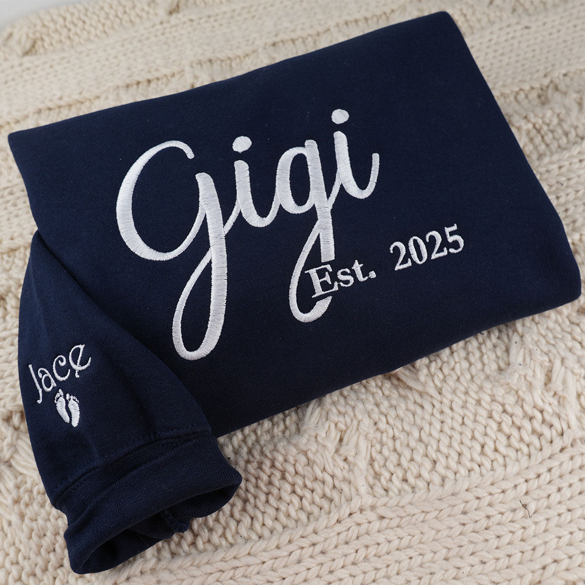 Custom Embroidered Gigi Sweatshirt or Hoodie with EST Year – Personalized Gift for Grandmothers