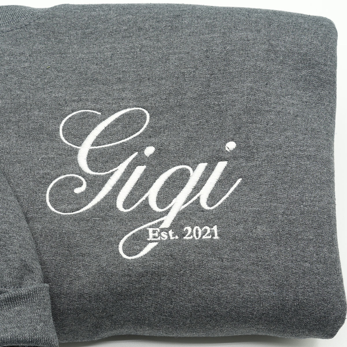 Custom Embroidered Gigi Sweatshirt or Hoodie with EST Year – Personalized Gift for Grandmothers