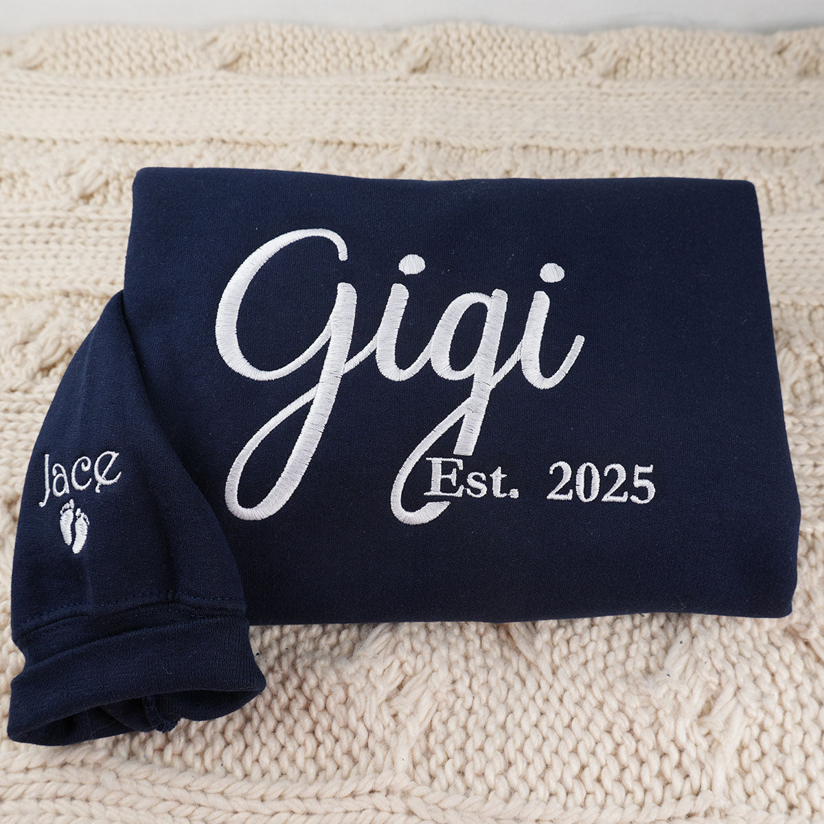 Custom Embroidered Gigi Sweatshirt or Hoodie with EST Year – Personalized Gift for Grandmothers