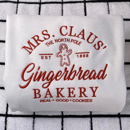 Custom Embroidered Gingerbread Bakery Sweatshirt Hoodie, Heartwarming for Christmas