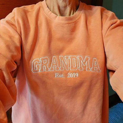 Custom Embroidered Grammy Sweatshirt with Grandkids Names